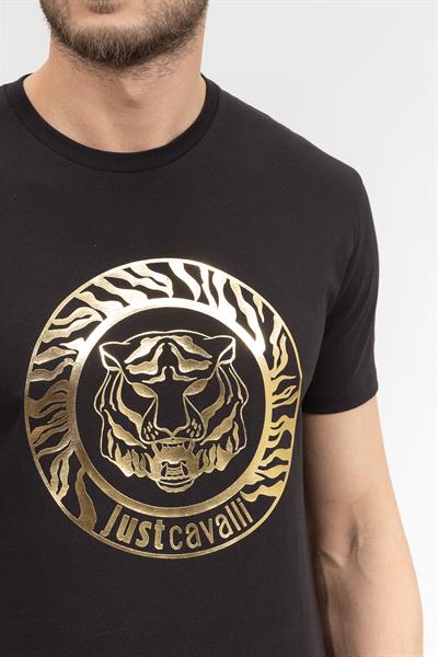 Just Cavalli Erkek Bisiklet Yaka T-Shirt Siyah