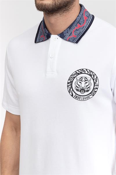 Just Cavalli Erkek Polo Yaka T-Shirt Beyaz
