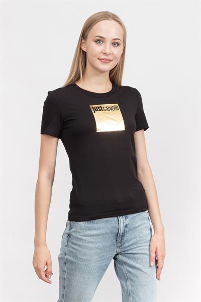 Just Cavalli Kadın Bisiklet Yaka T-Shirt Siyah