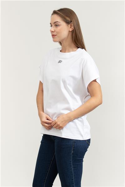 Karl Lagerfeld Autograph Relaxed Kadın Bisiklet Yaka T-Shirt