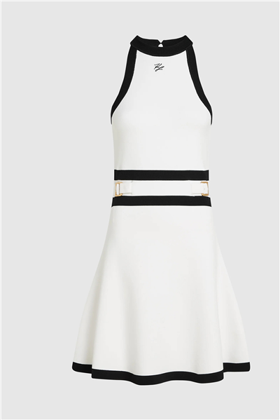 Karl Lagerfeld Belt Detail Knit Kadın Elbise Siyah