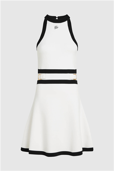 Karl Lagerfeld Belt Detail Knit Kadın Elbise Siyah