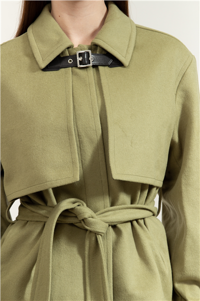Karl Lagerfeld Belt Detail Short Soft Coat Kadın Mont