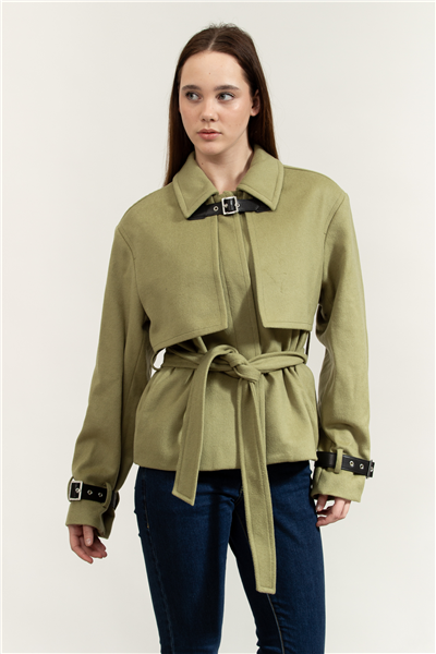 Karl Lagerfeld Belt Detail Short Soft Coat Kadın Mont