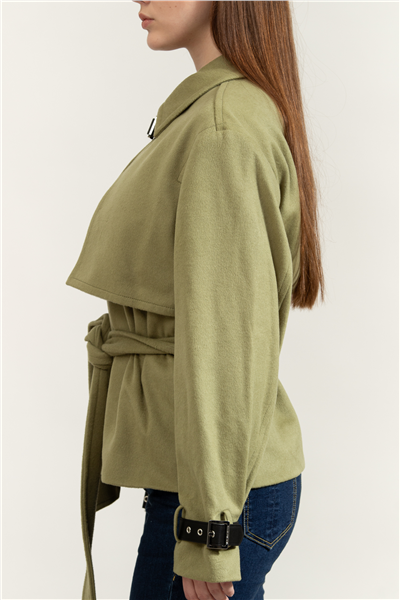 Karl Lagerfeld Belt Detail Short Soft Coat Kadın Mont