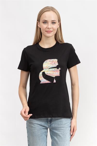 Karl Lagerfeld Boucle Kadın Bisiklet Yaka T-Shirt