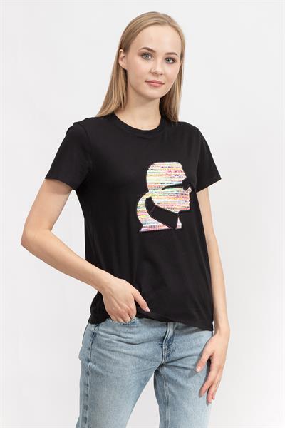 Karl Lagerfeld Boucle Kadın Bisiklet Yaka T-Shirt