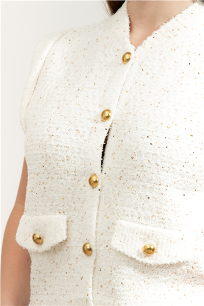 Karl Lagerfeld Boucle Knit Vest Kadın Hırka