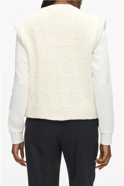 Karl Lagerfeld Boucle Knit Vest Kadın Hırka Krem