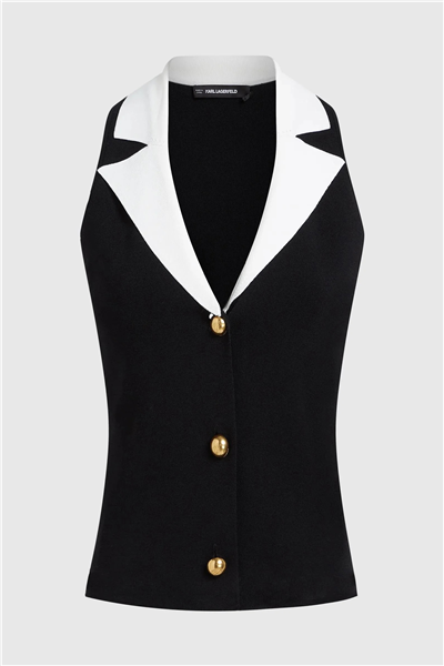 Karl Lagerfeld Bw Summer Knit Top Kadın Triko Siyah