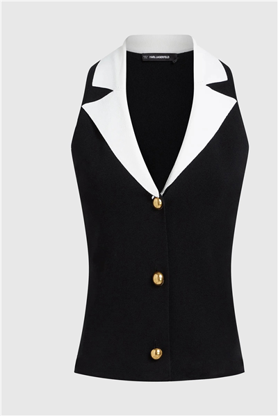 Karl Lagerfeld Bw Summer Knit Top Kadın Triko Siyah