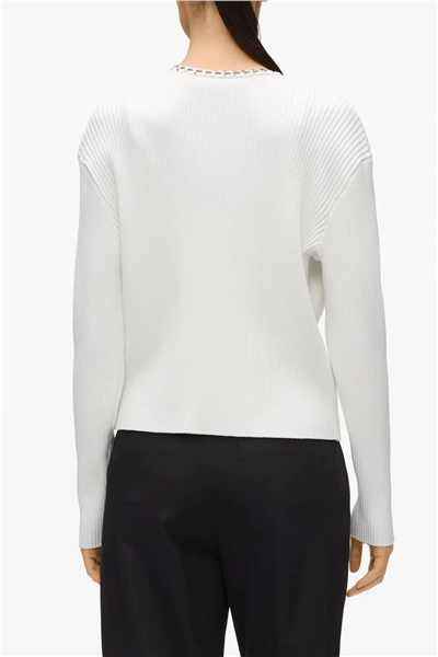 Karl Lagerfeld Chain Detail Knit Cardigan Kadın Hırka Beyaz