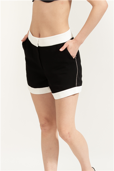 Karl Lagerfeld Chain Detail Shorts Kadın Şort Siyah