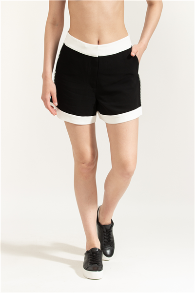Karl Lagerfeld Chain Detail Shorts Kadın Şort Siyah