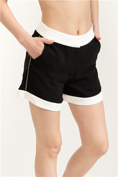 Karl Lagerfeld Chain Detail Shorts Kadın Şort Siyah