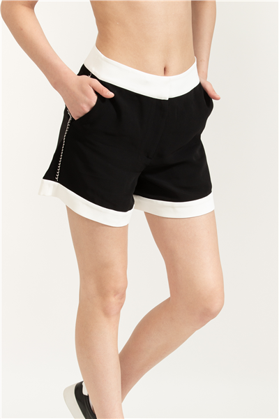 Karl Lagerfeld Chain Detail Shorts Kadın Şort Siyah