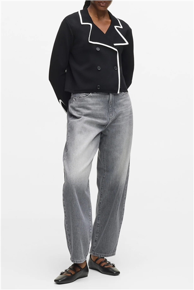 Karl Lagerfeld Contrast Knit Cardigan Kadın Hırka Siyah