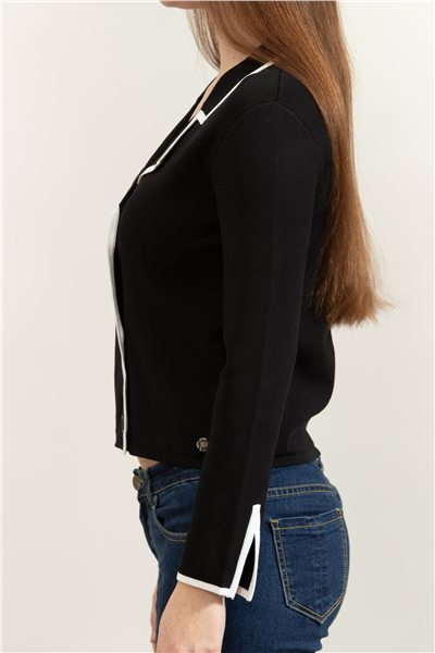 Karl Lagerfeld Contrast Knit Cardigan Kadın Hırka