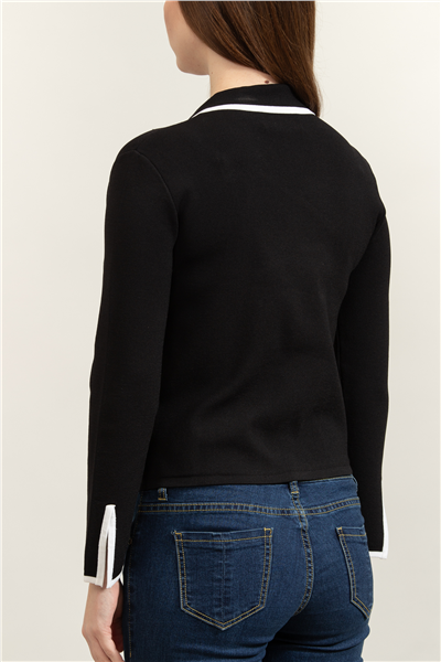 Karl Lagerfeld Contrast Knit Cardigan Kadın Hırka