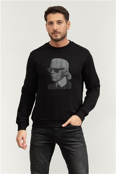 Karl Lagerfeld Crewneck Erkek Bisiklet Yaka Sweatshirt