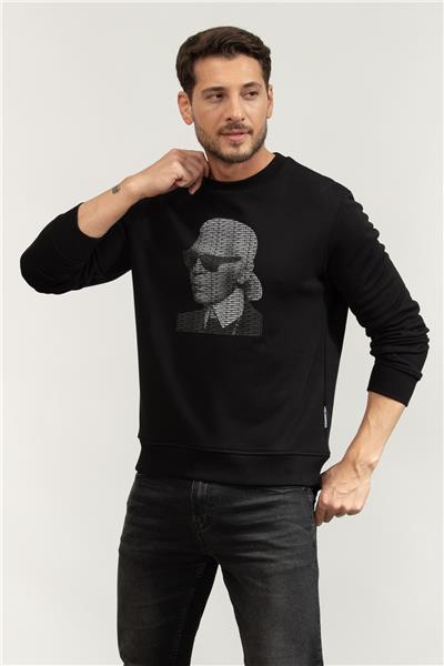 Karl Lagerfeld Crewneck Erkek Bisiklet Yaka Sweatshirt