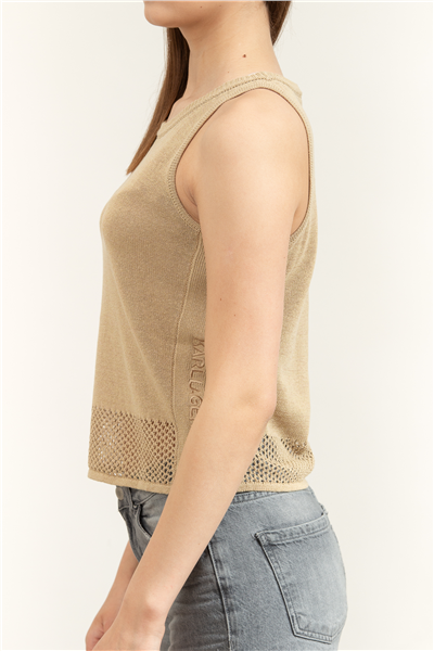 Karl Lagerfeld Crochet Knit Top Kadın Triko Çok Renkli