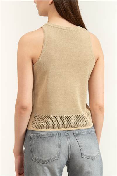 Karl Lagerfeld Crochet Knit Top Kadın Triko Çok Renkli