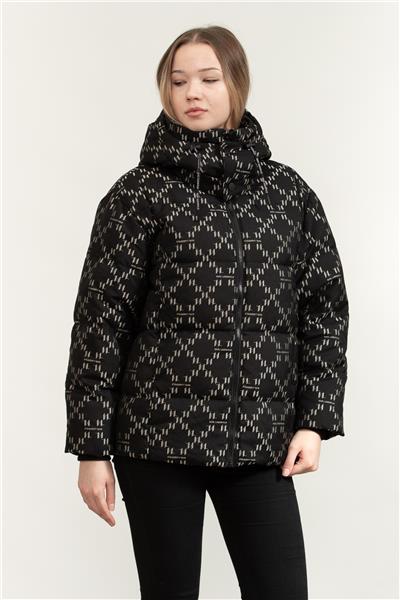 Karl Lagerfeld Diamond Jacquard Down Kadın Mont