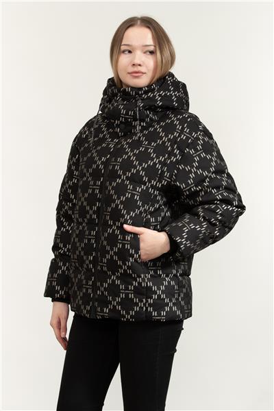 Karl Lagerfeld Diamond Jacquard Down Kadın Mont