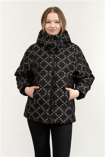 Karl Lagerfeld Diamond Jacquard Down Kadın Mont