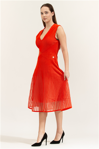 Karl Lagerfeld Elegant Flock Knit Kadın Elbise