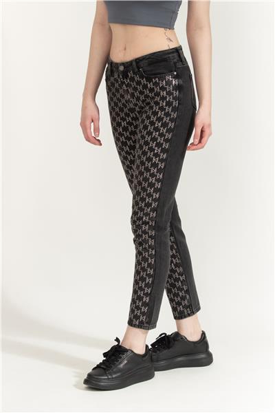 Karl Lagerfeld Embellished Kadın Jean Pantolon