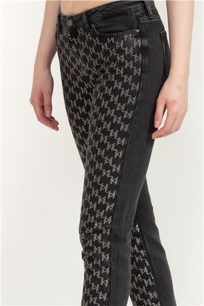 Karl Lagerfeld Embellished Kadın Jean Pantolon