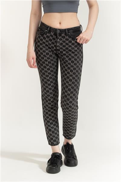 Karl Lagerfeld Embellished Kadın Jean Pantolon
