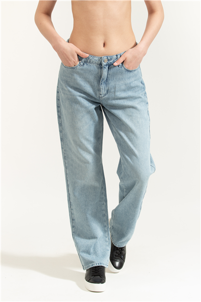 Karl Lagerfeld Embroidery Detail Denim Pants Kadın Jean Pantolon Mavi