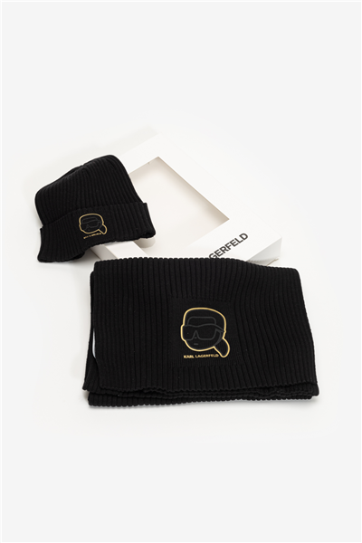 Karl Lagerfeld Erkek Atkı+Bere