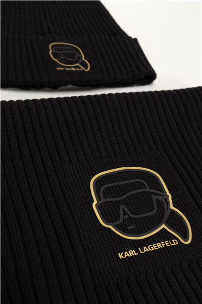 Karl Lagerfeld Erkek Atkı+Bere