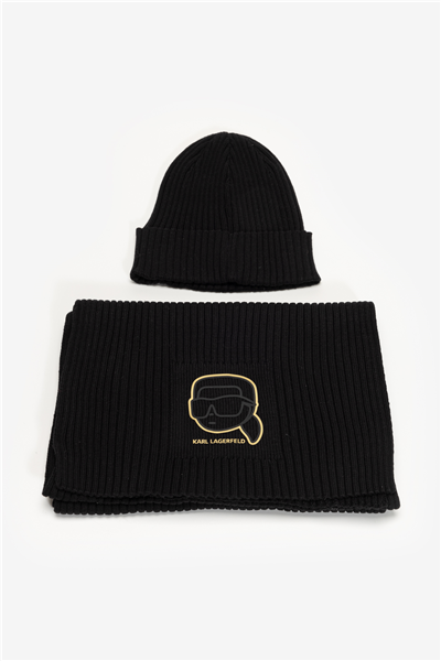 Karl Lagerfeld Erkek Atkı+Bere