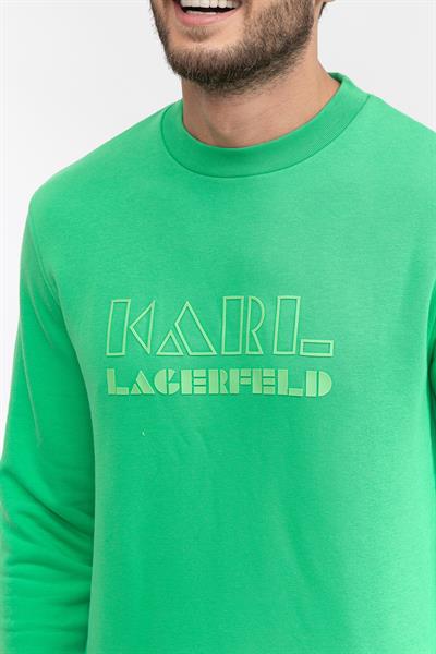 Karl Lagerfeld Erkek Bisiklet Yaka Sweatshirt Yeşil