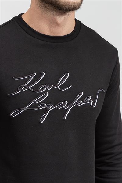 Karl Lagerfeld Erkek Bisiklet Yaka Sweatshirt Siyah