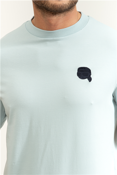 Karl Lagerfeld Erkek Bisiklet Yaka T-Shirt Açık Mavi