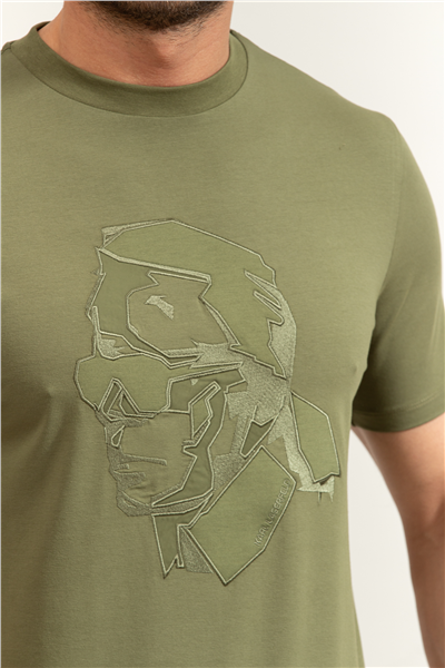 Karl Lagerfeld Erkek Bisiklet Yaka T-Shirt Yeşil