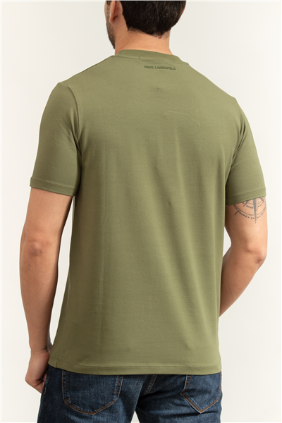 Karl Lagerfeld Erkek Bisiklet Yaka T-Shirt Yeşil