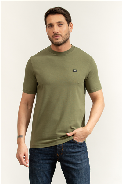 Karl Lagerfeld Erkek Bisiklet Yaka T-Shirt Yeşil
