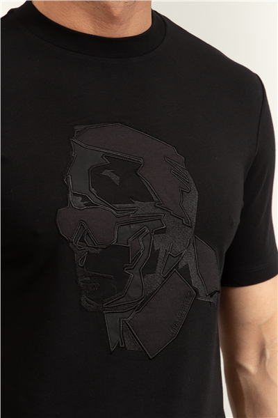 Karl Lagerfeld Erkek Bisiklet Yaka T-Shirt Siyah
