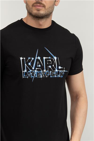 Karl Lagerfeld Erkek Bisiklet Yaka T-Shirt Mavi