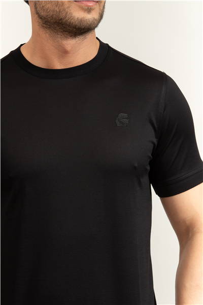 Karl Lagerfeld Erkek Bisiklet Yaka T-Shirt Siyah