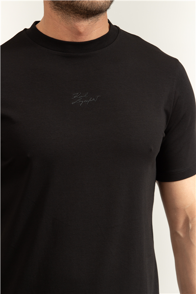 Karl Lagerfeld Erkek Bisiklet Yaka T-Shirt Siyah