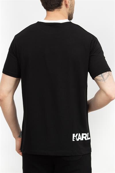 Karl Lagerfeld Erkek Bisiklet Yaka T-Shirt Siyah