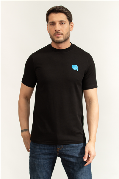 Karl Lagerfeld Erkek Bisiklet Yaka T-Shirt Siyah